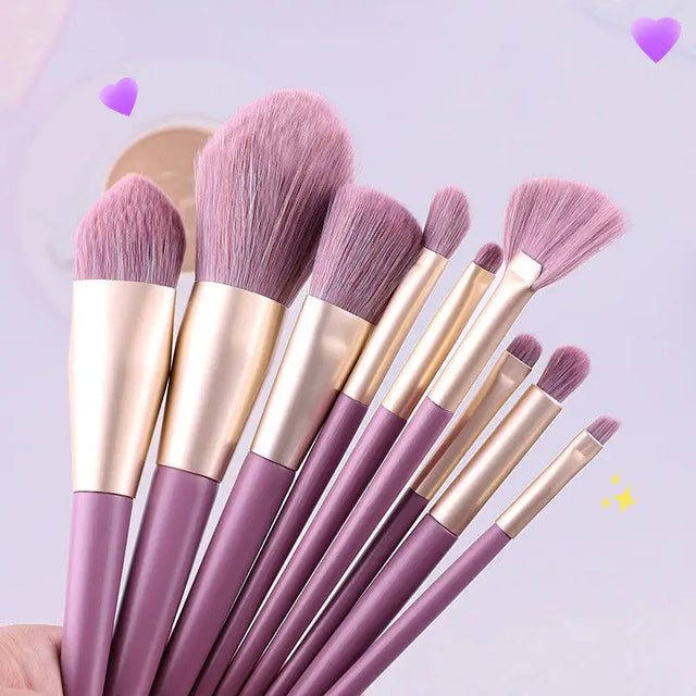 10 pcs makeup brush set with a bag