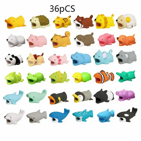 a bunch of different colored plastic fish