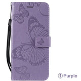 butterfly leather wallet case for samsung s9