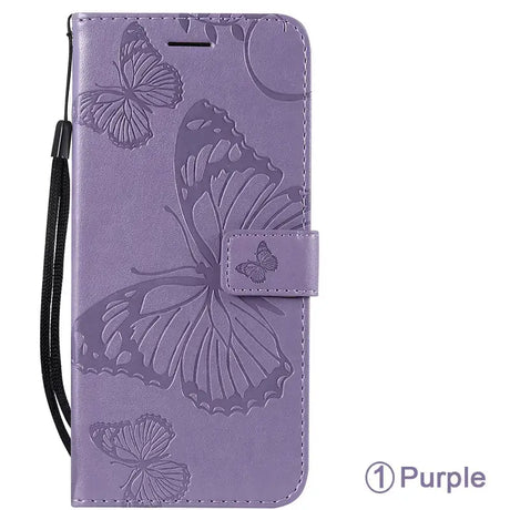 Butterfly leather wallet case for samsung s9