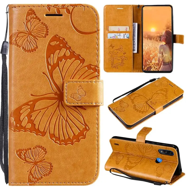 butterfly leather wallet case for samsung s9