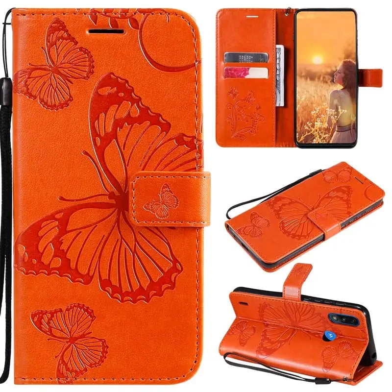 butterfly leather wallet case for samsung s9