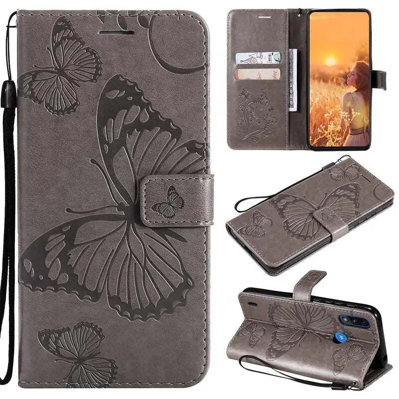 butterfly leather wallet case for samsung s9