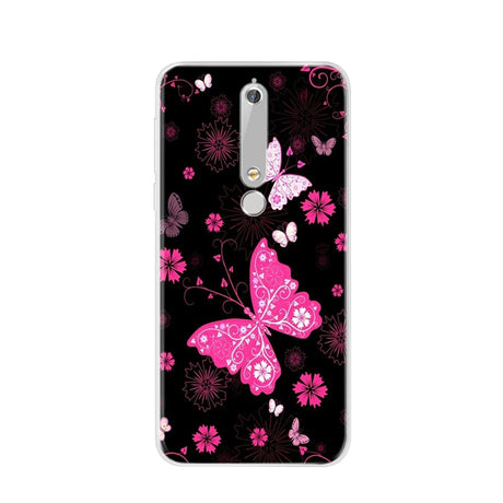 Butterfly-patterned phone case.