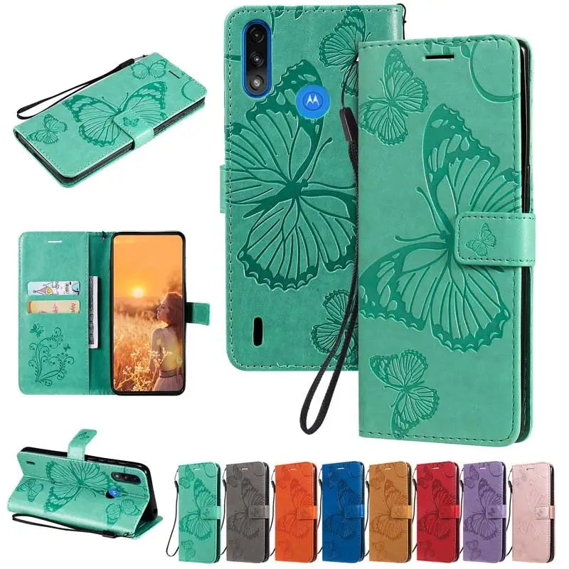 butterfly pattern wallet case for iphone x