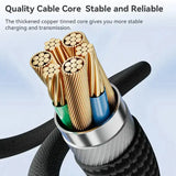 a cable with a blue and white background