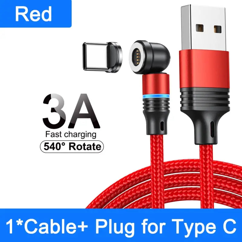a red cable with a usb charging cable attached to it