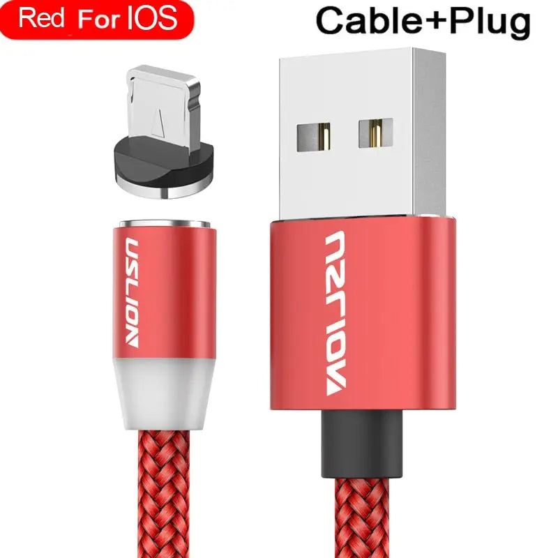 usb cable with red braid for iphone and ipad