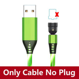 a green cable with the text only no plug