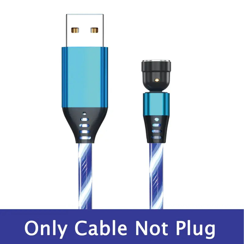 a blue cable with the words only cable not plug