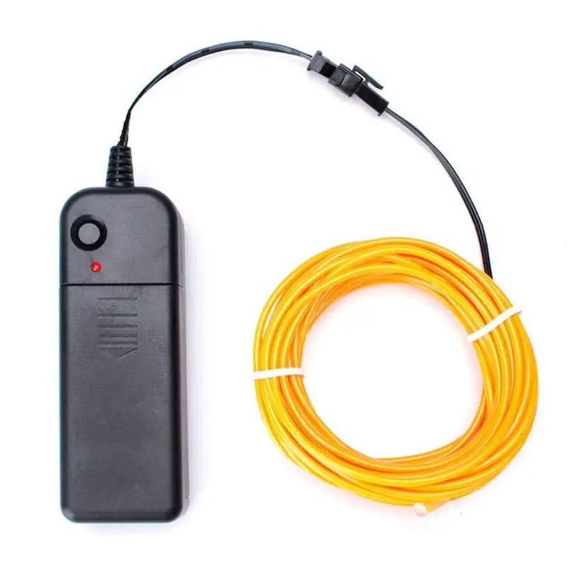 a yellow extension cable with a black connector