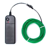 a green extension cable with a black cord