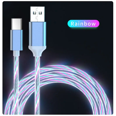 a usb cable with a glowing glow on it