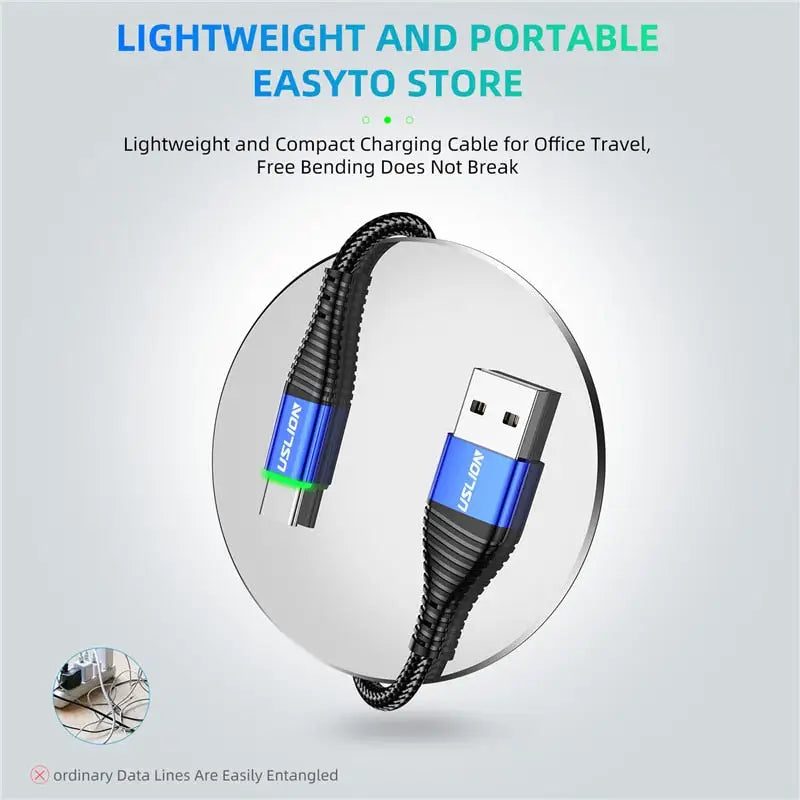 a usb cable with a light and portable