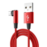 a red usb cable with a white background