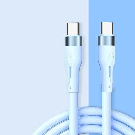 there are two cables connected to each other on a blue and white background