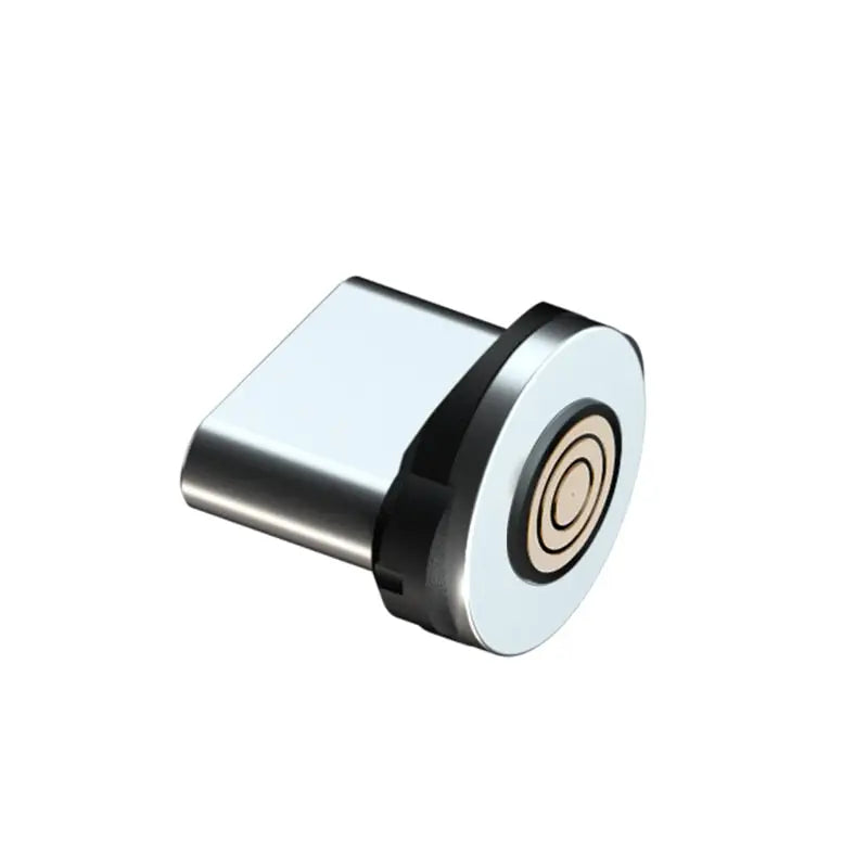 a close up of a metal knob with a white background