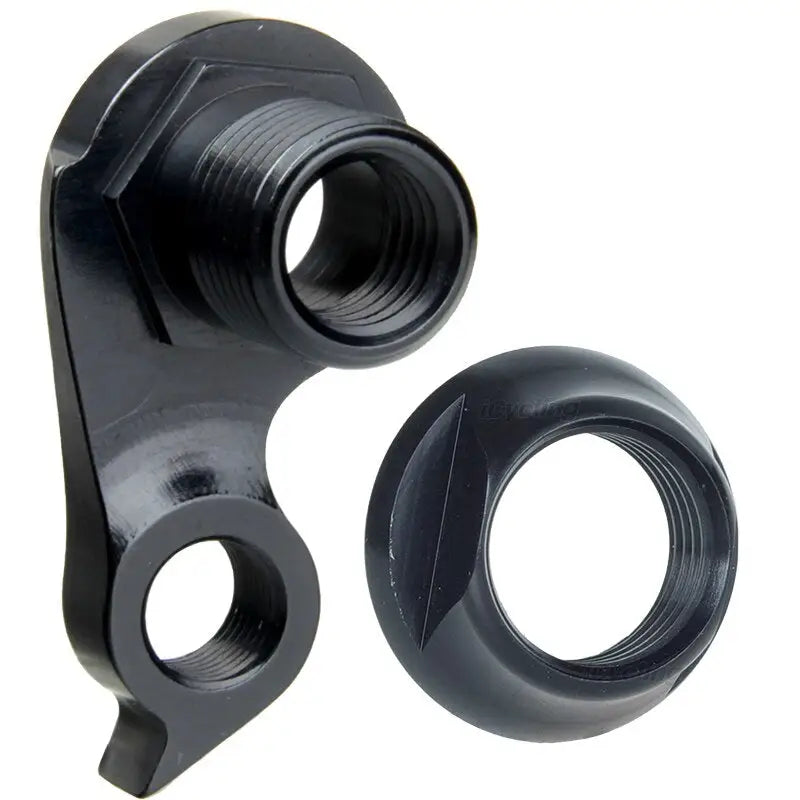 a pair of black plastic fittings