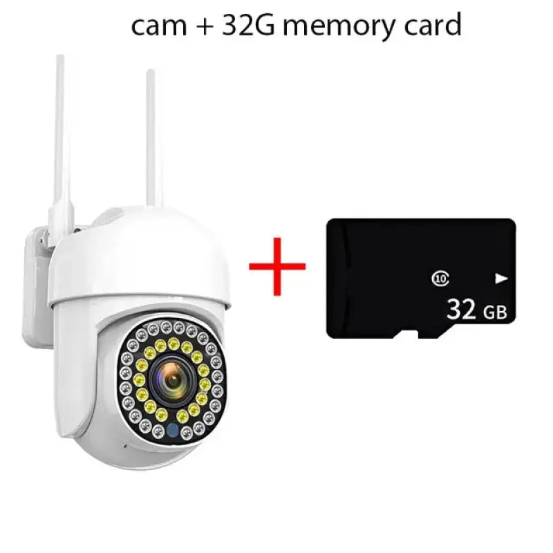 A camera with a card attached to it