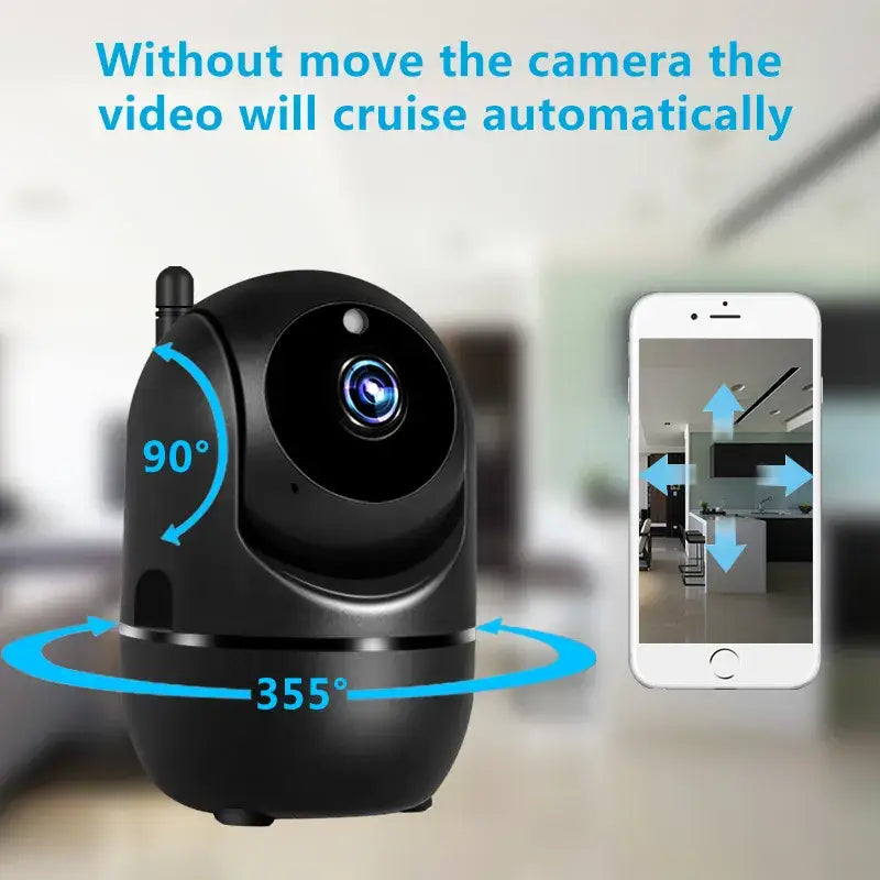 The camera is connected to a smartphone