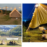 arafed tent with string lights and a picnic table with chairs