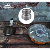the camping stove with a gas cap and a gas cap