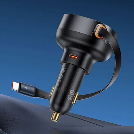 A car charger with a car charger attached to it