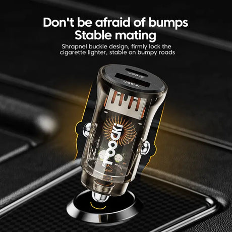 a car charger with a car charger attached to it