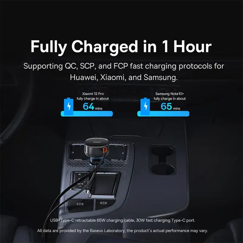 the car charger is shown with the charging cable connected to the charger