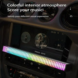 a car dashboard with a colorful display on it