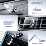 a car dashboard with a phone holder attached to it