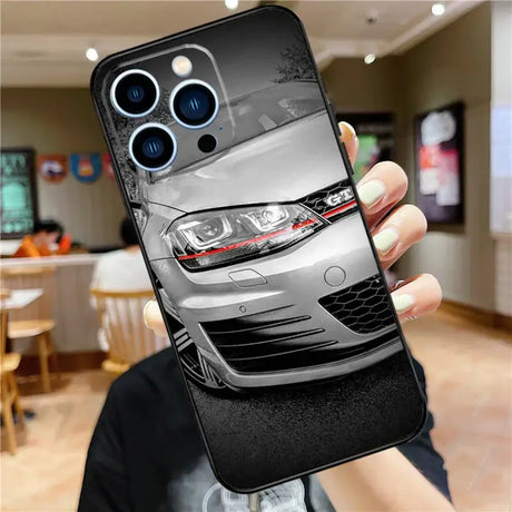 A car phone case with a car on it