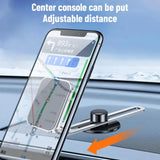 the car phone holder is attached to the dashboard