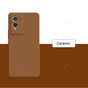 Caramel-colored smartphone with dual rear cameras.