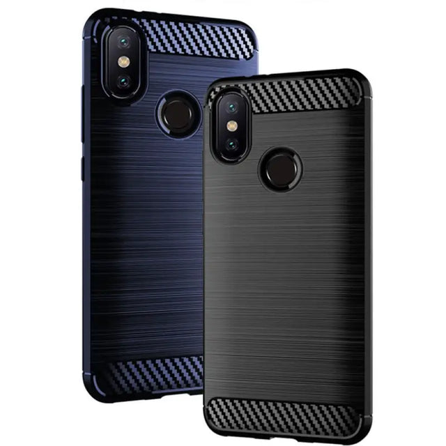 the back and sides of the black carbon carbon case