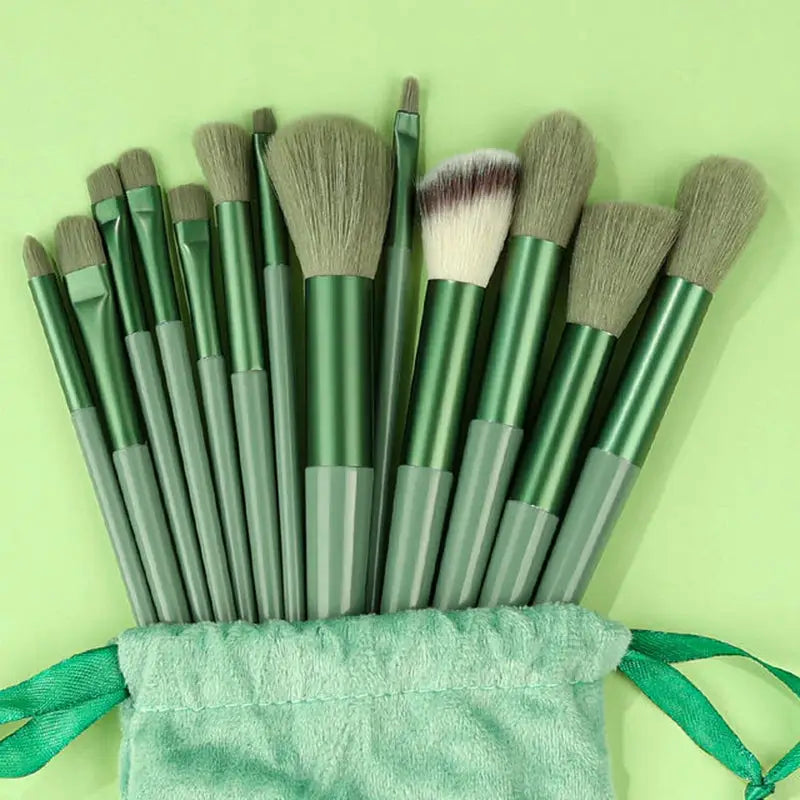 a bag full of makeup brushes