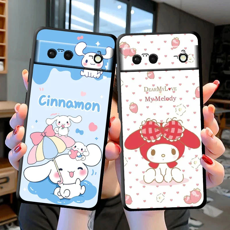 Cartoon character phone cases.