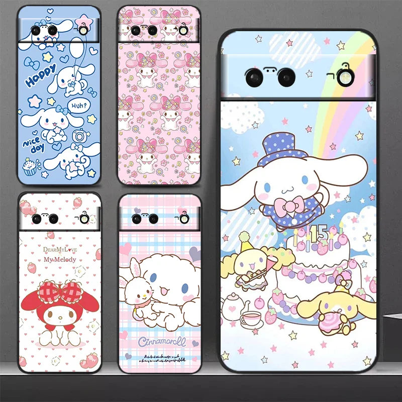 Cartoon-themed phone cases.