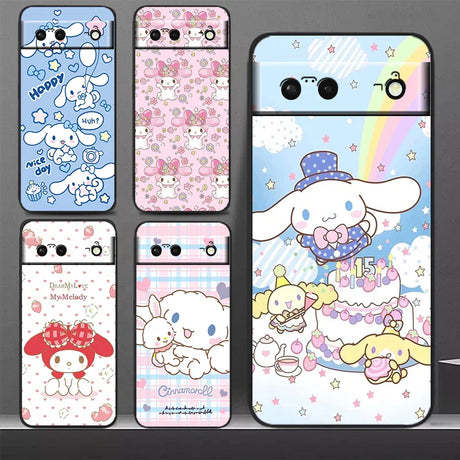 Cartoon-themed phone cases.
