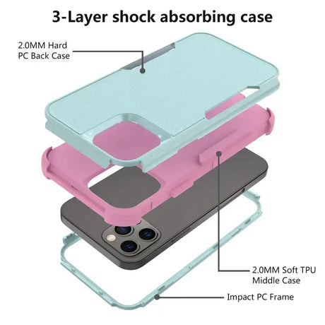 The case is attached to the back of the phone