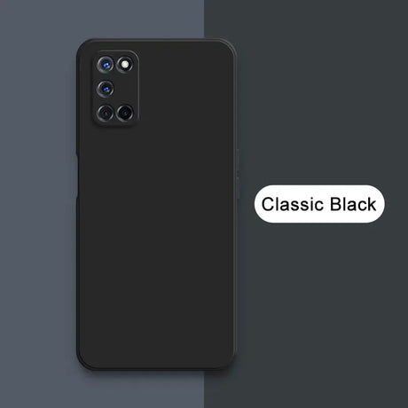 the back of a black iphone case with the text classic black