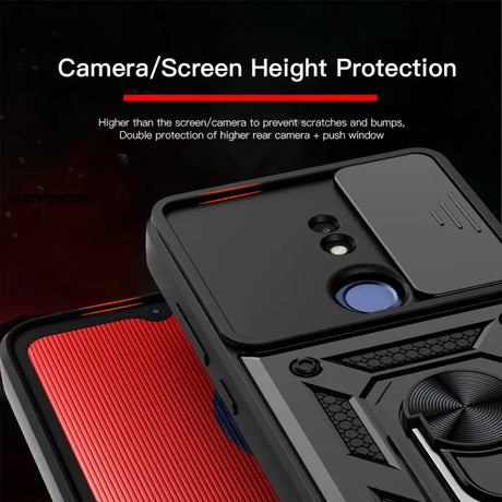 the case is made from carbon and has a built in camera lens