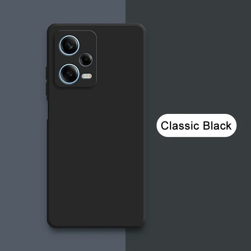 the back of a black phone with the text classic black on it