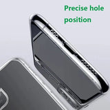 the back of a silver iphone case with a green logo