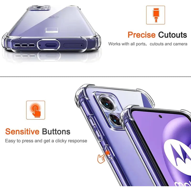 the back and front view of a purple iphone case