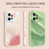 two iphone cases with different colors and designs on them
