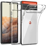 the back and side of a clear case with a red phone in the background