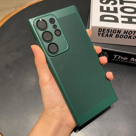 the case is made from a green plastic material