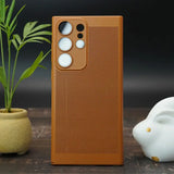 the case is made from a brown plastic material