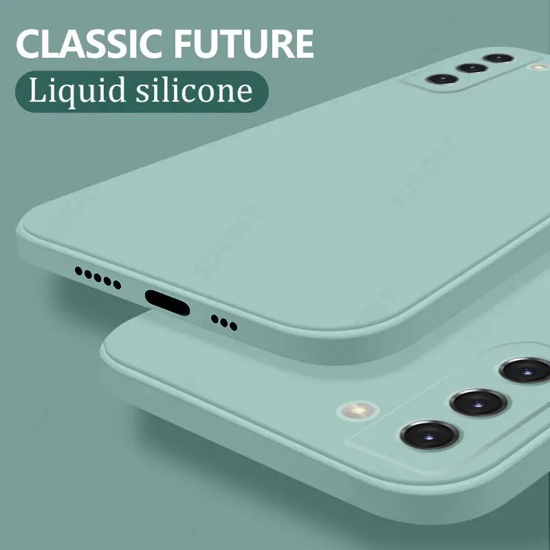 the case is made from a soft, light green plastic